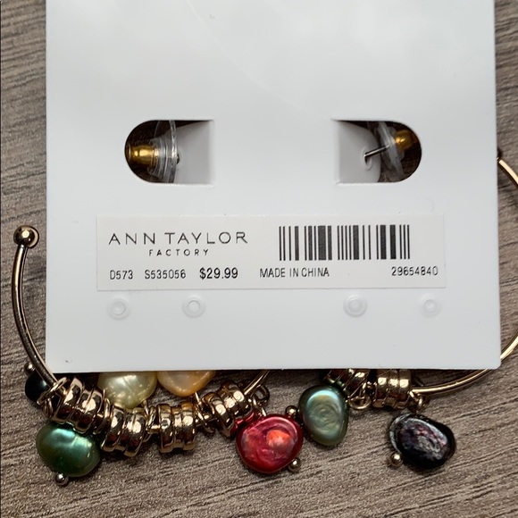 Ann Taylor Factory Rainbow Beaded Hoops - Picture 2 of 2